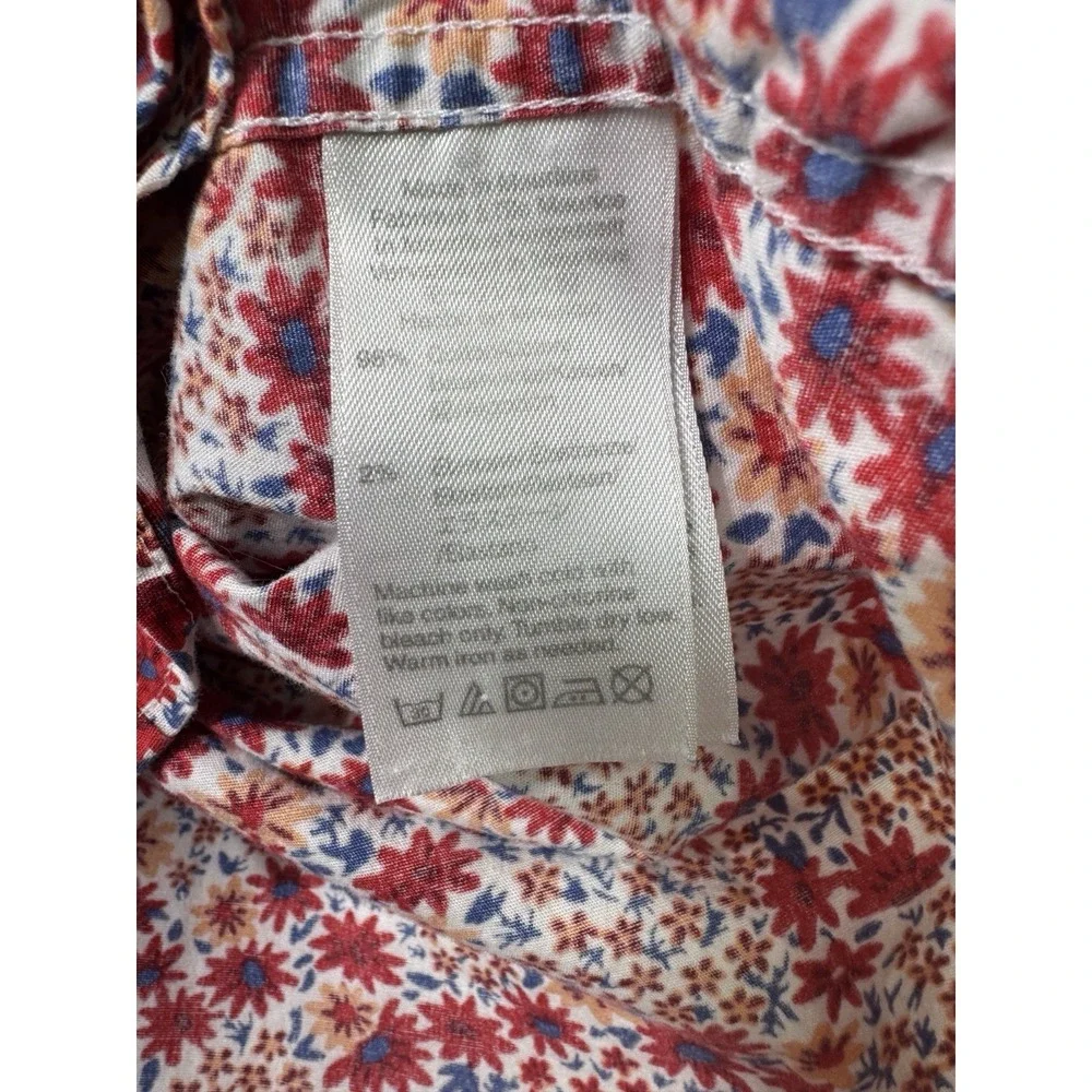 J Crew Mercantile Flex Men Medium Floral Button Shirt Red Vacation Modern Casual